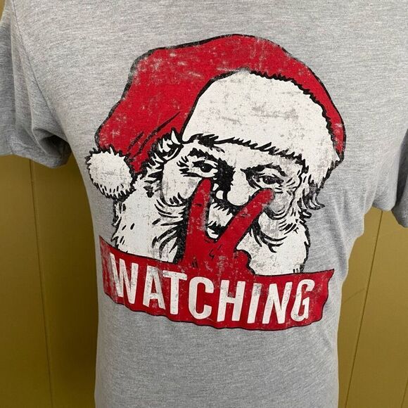 Holiday Time men S Crewneck short sleeve t-shirt w/santa face - Picture 2 of 8